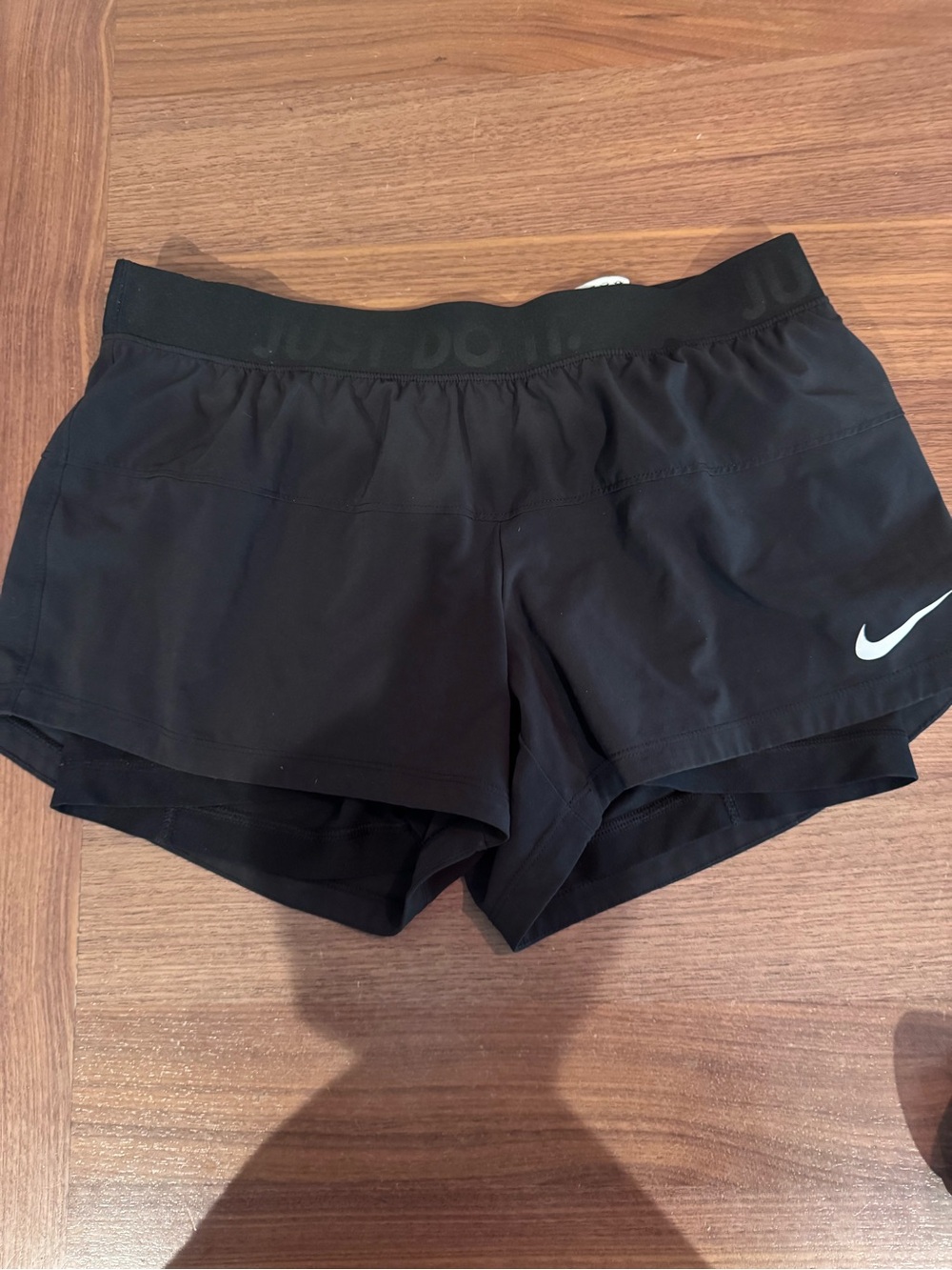 Nike Women's Black  2 in 1 Shorts with Elastic Waistband